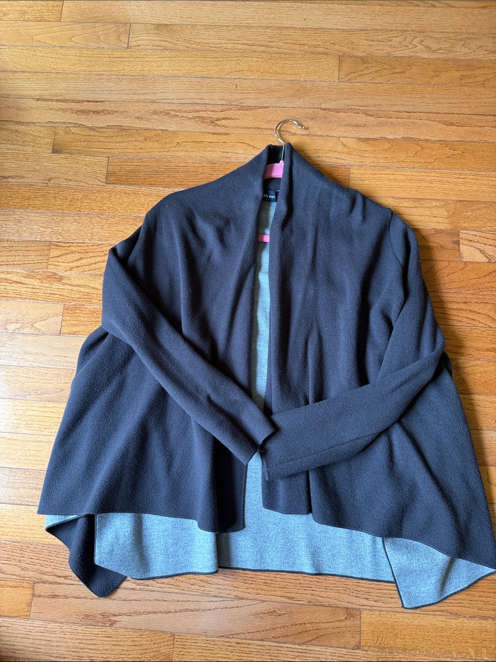 Zara Dark Gray Reversible Open-Front Cape